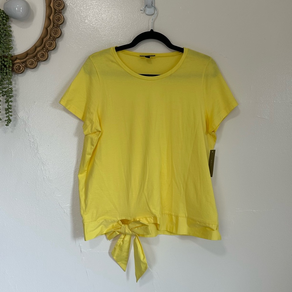 J. Crew Yellow Short Sleeve Tie-Hem Tee